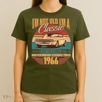 60th Birthday I'm Not Old I'm A Classic Custom Built Car 1966 T-Shirt thumb 4