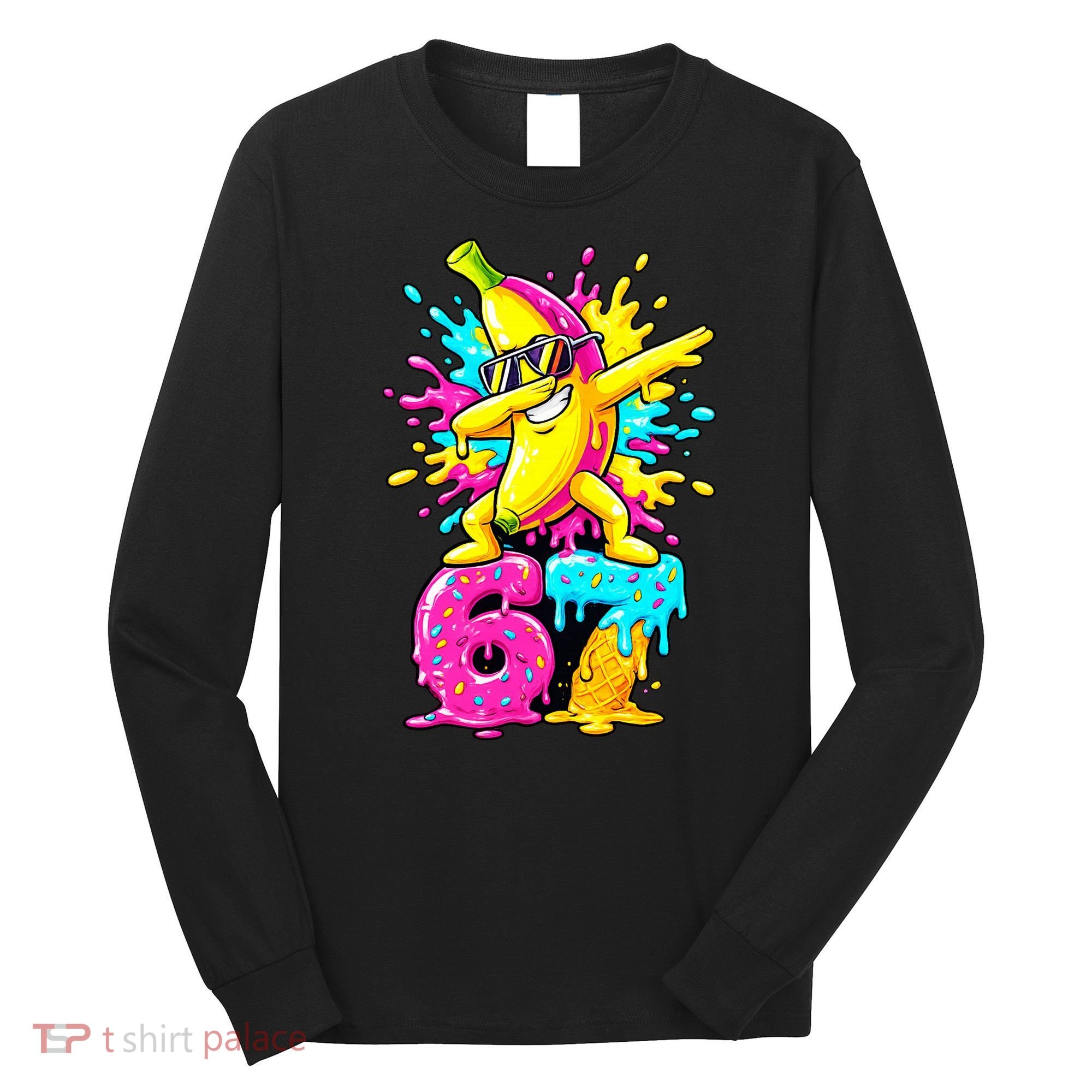 67 Baseball Ice Cream Six Seven Banana Long Sleeve Shirt