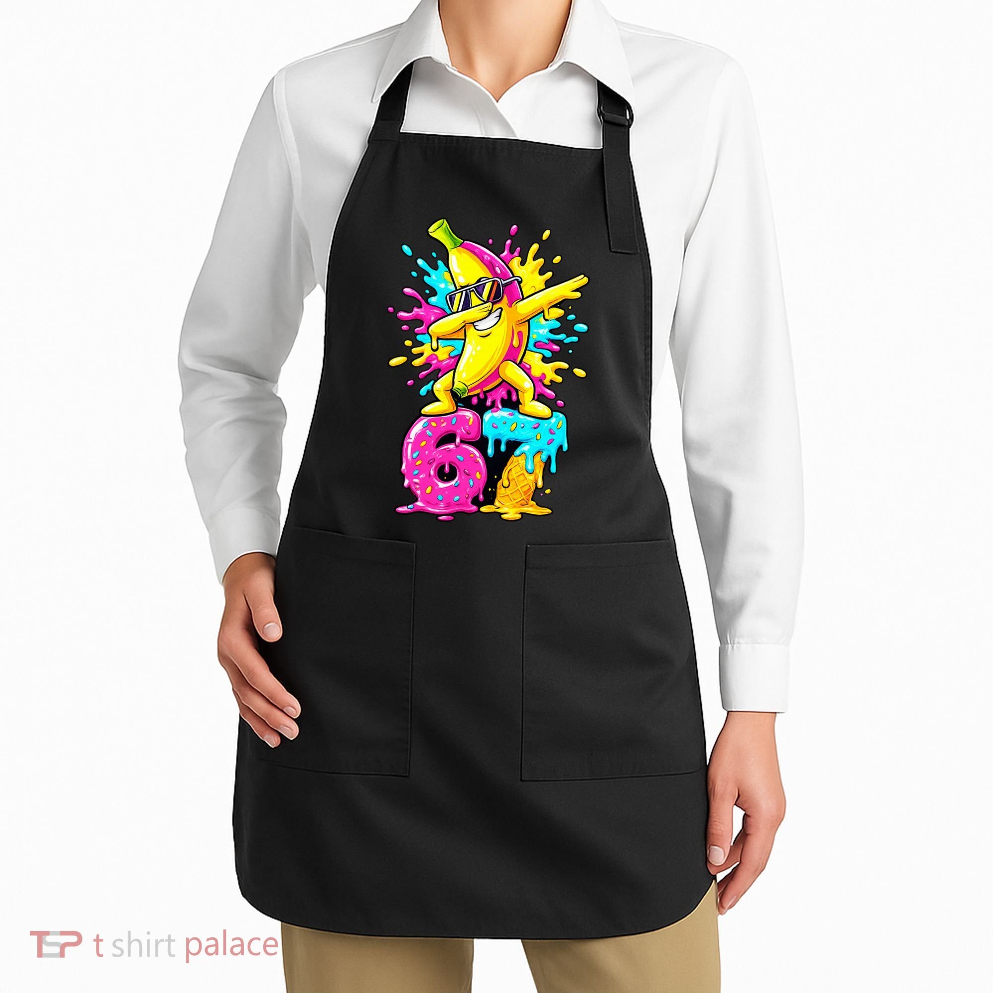 67 Baseball Ice Cream Six Seven Banana Apron