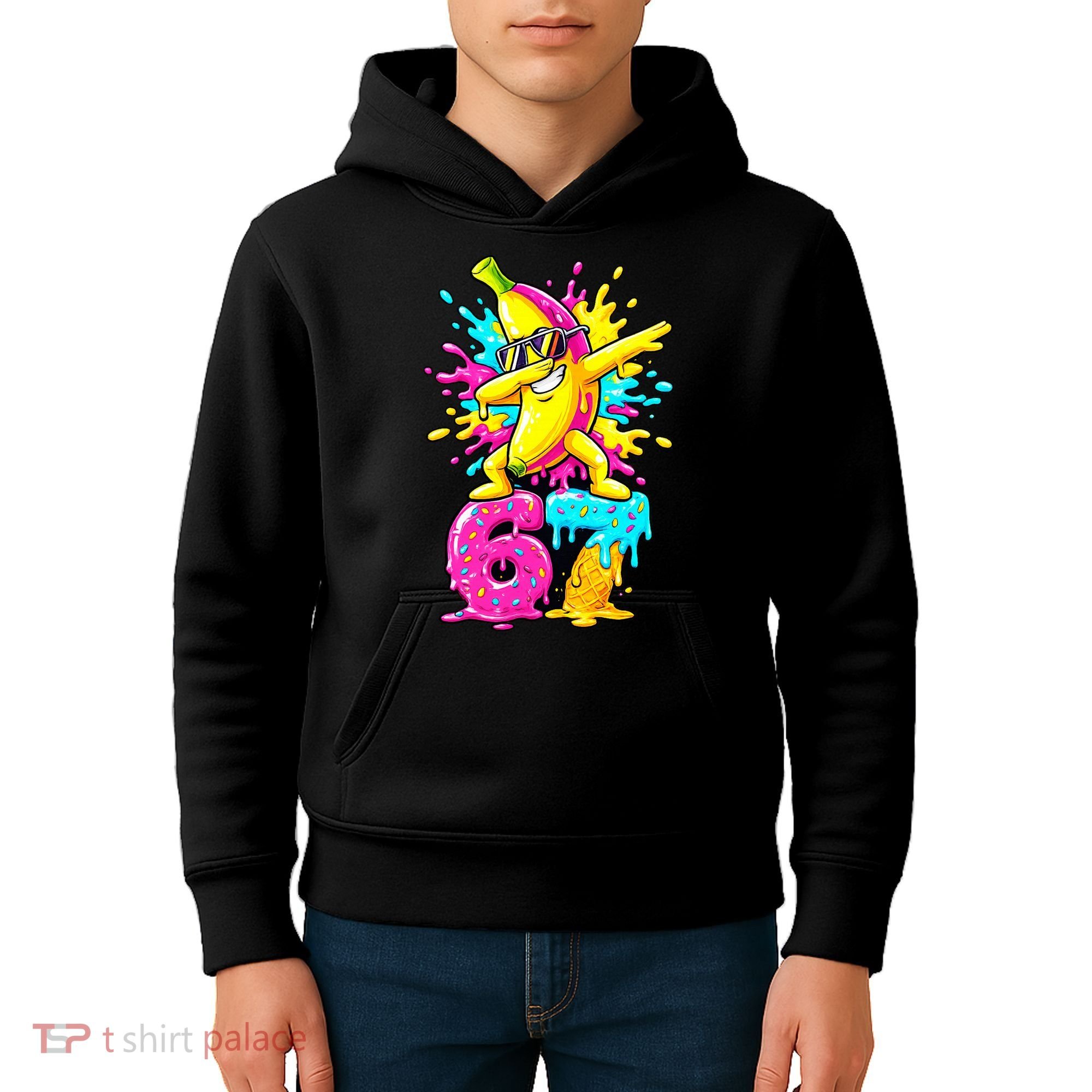 67 Baseball Ice Cream Six Seven Banana Kids Hoodie