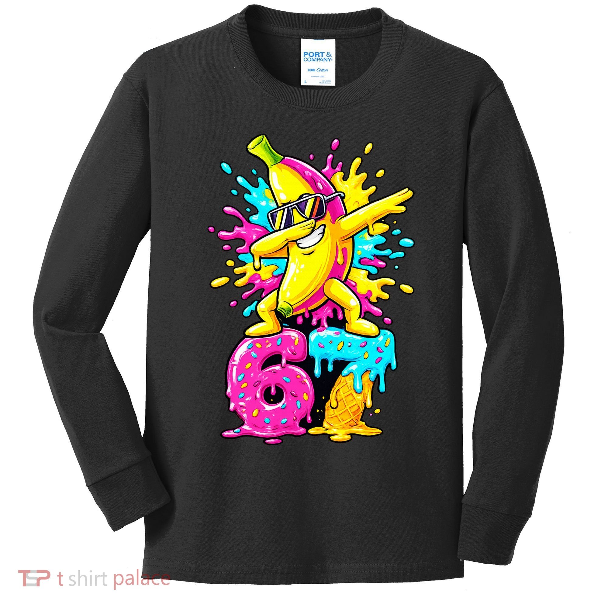 67 Baseball Ice Cream Six Seven Banana Kids Long Sleeve Shirt