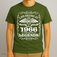60th Birthday Life Begins At 60 Born In 1966 The Year Of Legends T-Shirt thumb 3