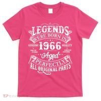 60th Birthday Legends Were Born In 1966 Age Perfectly Vintage Scroll  T-Shirt thumb 0