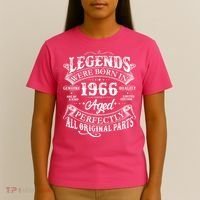 60th Birthday Legends Were Born In 1966 Age Perfectly Vintage Scroll  T-Shirt thumb 4