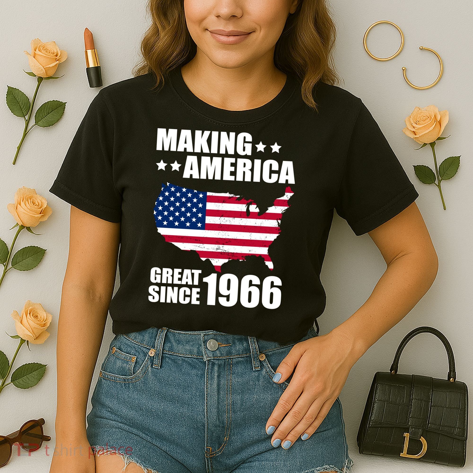 60th Birthday Making American Great Since 1966 Comfort Colors Boxy T-Shirt