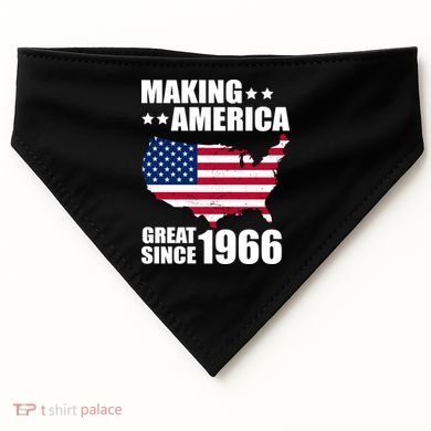 60th Birthday Making American Great Since 1966 USA-Made Doggie Bandana