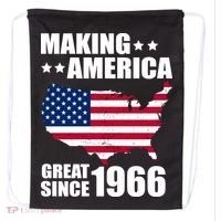 60th Birthday Making American Great Since 1966 Drawstring Bag thumb 0