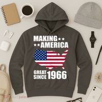 60th Birthday Making American Great Since 1966 Hoodie thumb 3