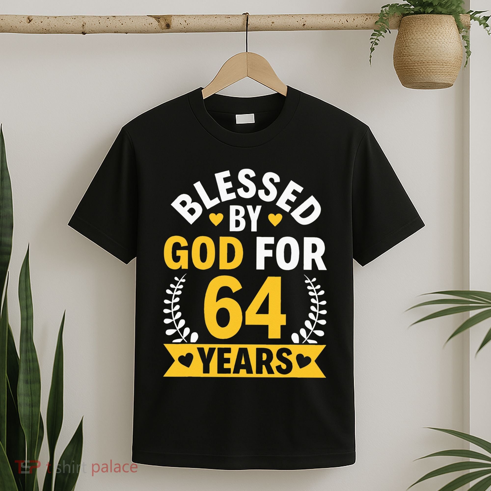64th Birthday Man Woman Blessed By God For 64 Years T-Shirt