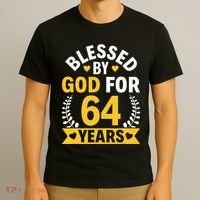 64th Birthday Man Woman Blessed By God For 64 Years T-Shirt thumb 3