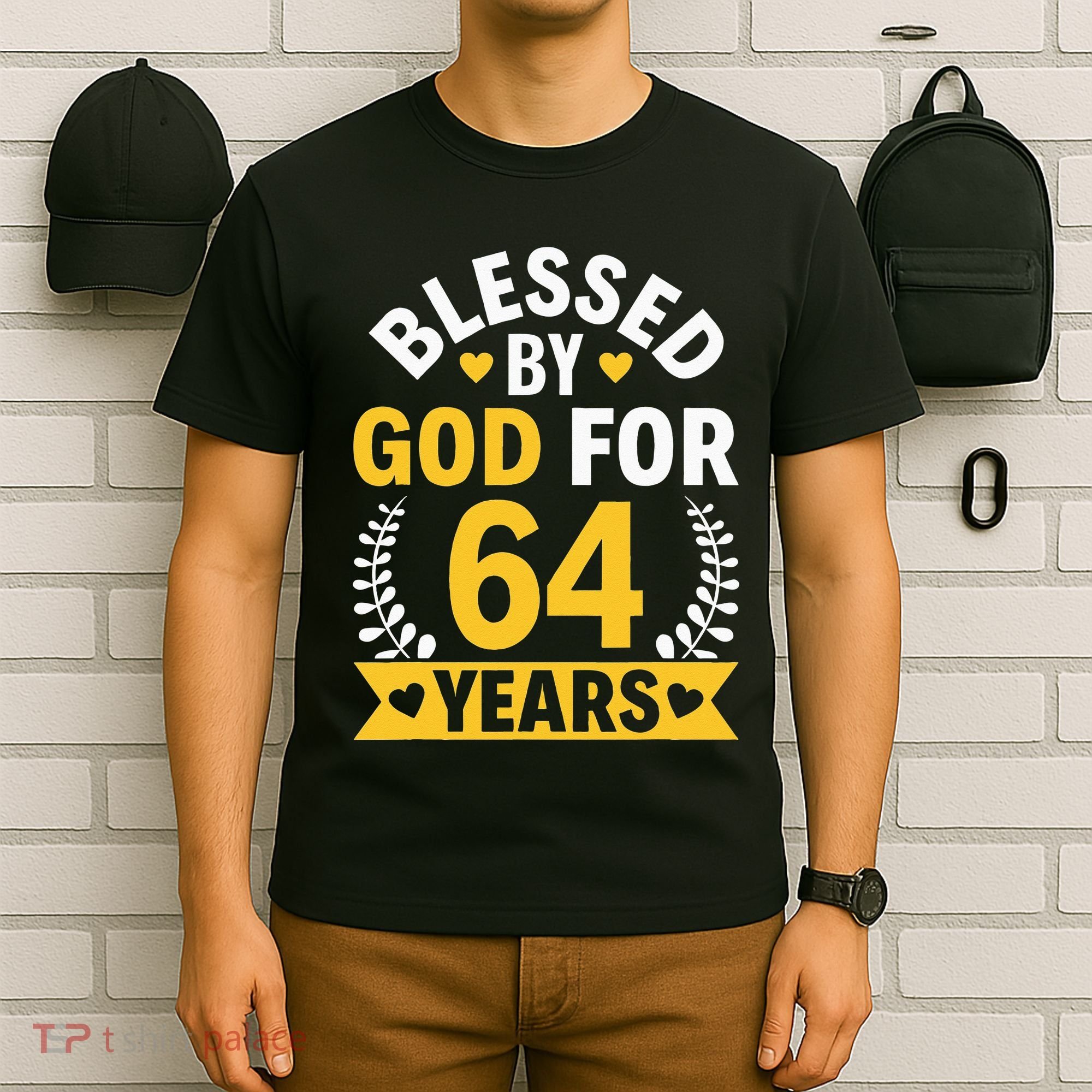 64th Birthday Man Woman Blessed By God For 64 Years T-Shirt
