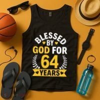 64th Birthday Man Woman Blessed By God For 64 Years Tank Top thumb 4