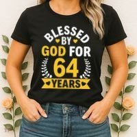 64th Birthday Man Woman Blessed By God For 64 Years Women's T-Shirt thumb 2