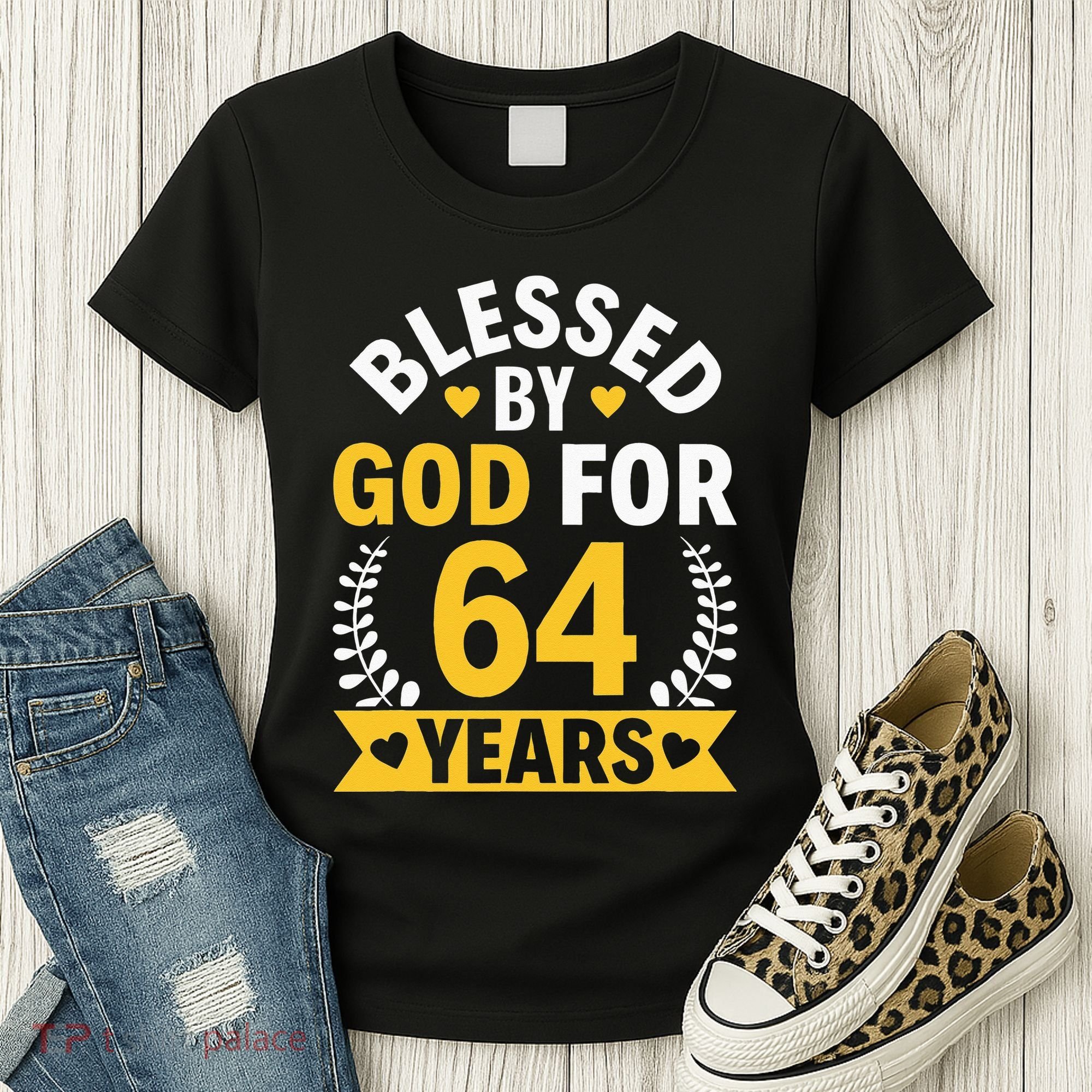 64th Birthday Man Woman Blessed By God For 64 Years Women's T-Shirt
