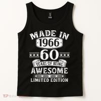 60th Birthday Made In 1966 60 Years Of Being Awesome Limited Edition Tank Top thumb 2