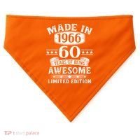 60th Birthday Made In 1966 60 Years Of Being Awesome Limited Edition USA-Made Doggie Bandana thumb 0
