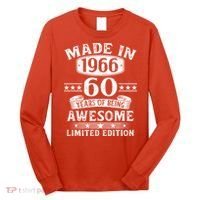 60th Birthday Made In 1966 60 Years Of Being Awesome Limited Edition Long Sleeve Shirt thumb 0