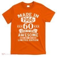 60th Birthday Made In 1966 60 Years Of Being Awesome Limited Edition T-Shirt thumb 0