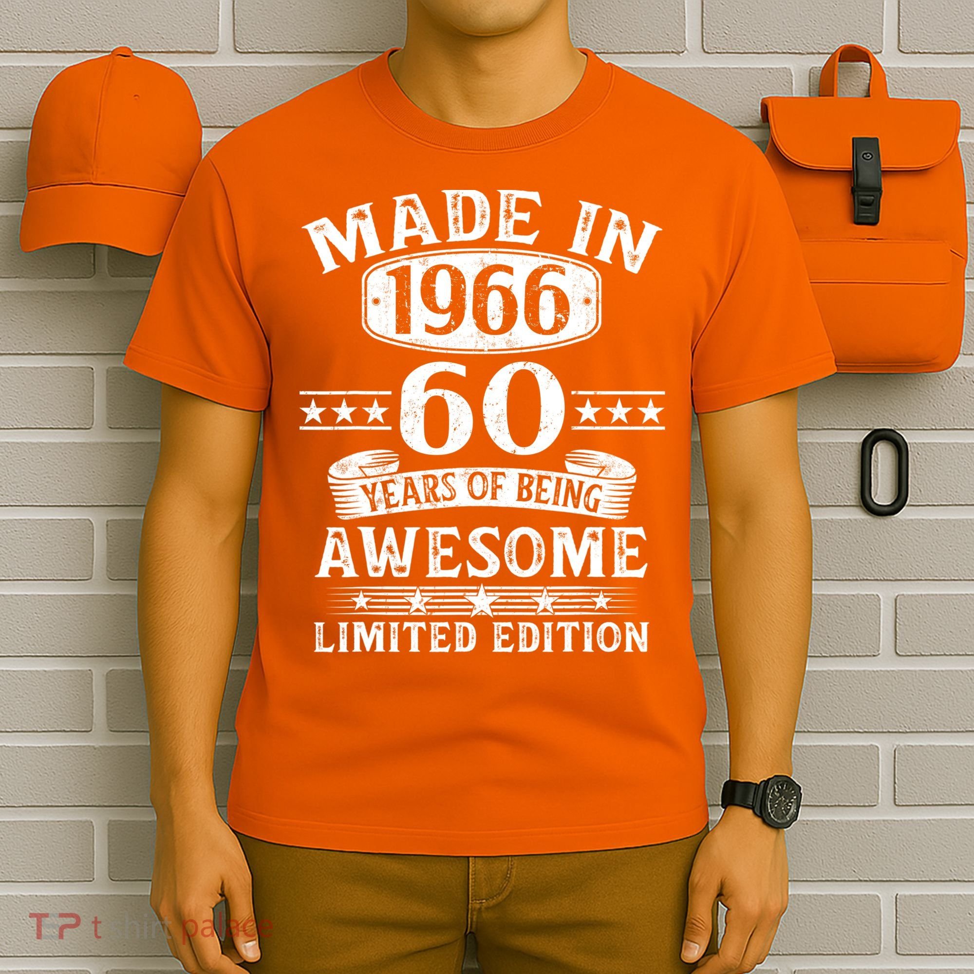 60th Birthday Made In 1966 60 Years Of Being Awesome Limited Edition T-Shirt