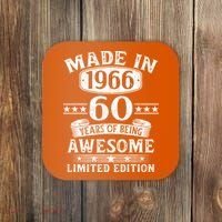 60th Birthday Made In 1966 60 Years Of Being Awesome Limited Edition Coaster thumb 0