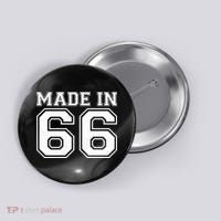 60 Birthday Made In 1966 Sports Jersey Button thumb 0