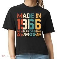 60th Birthday Made In 1966 60 Years Of Being Awesome Comfort Colors Boxy T-Shirt thumb 0