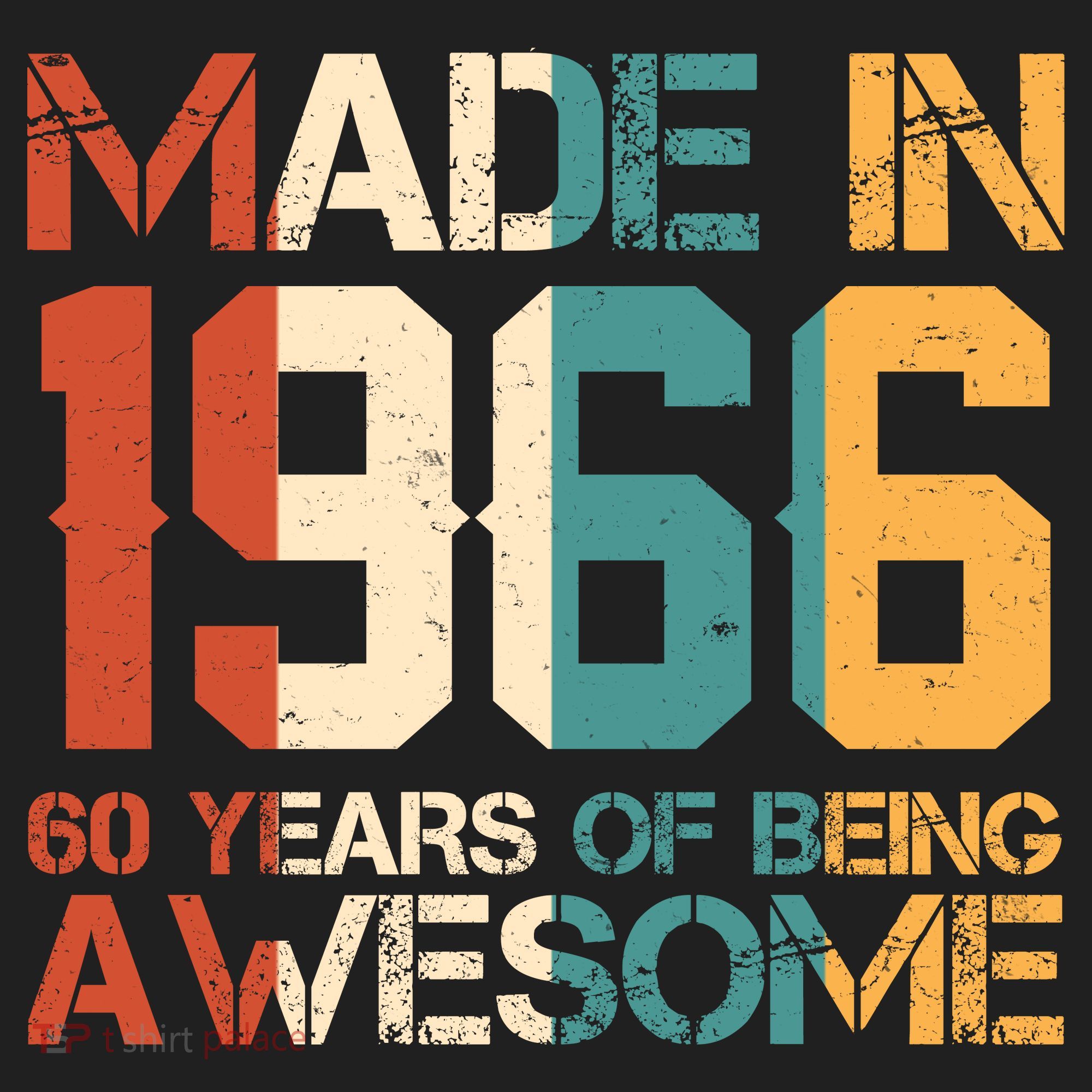 60th Birthday Made In 1966 60 Years Of Being Awesome Comfort Colors Boxy T-Shirt