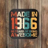 60th Birthday Made In 1966 60 Years Of Being Awesome Coaster thumb 0