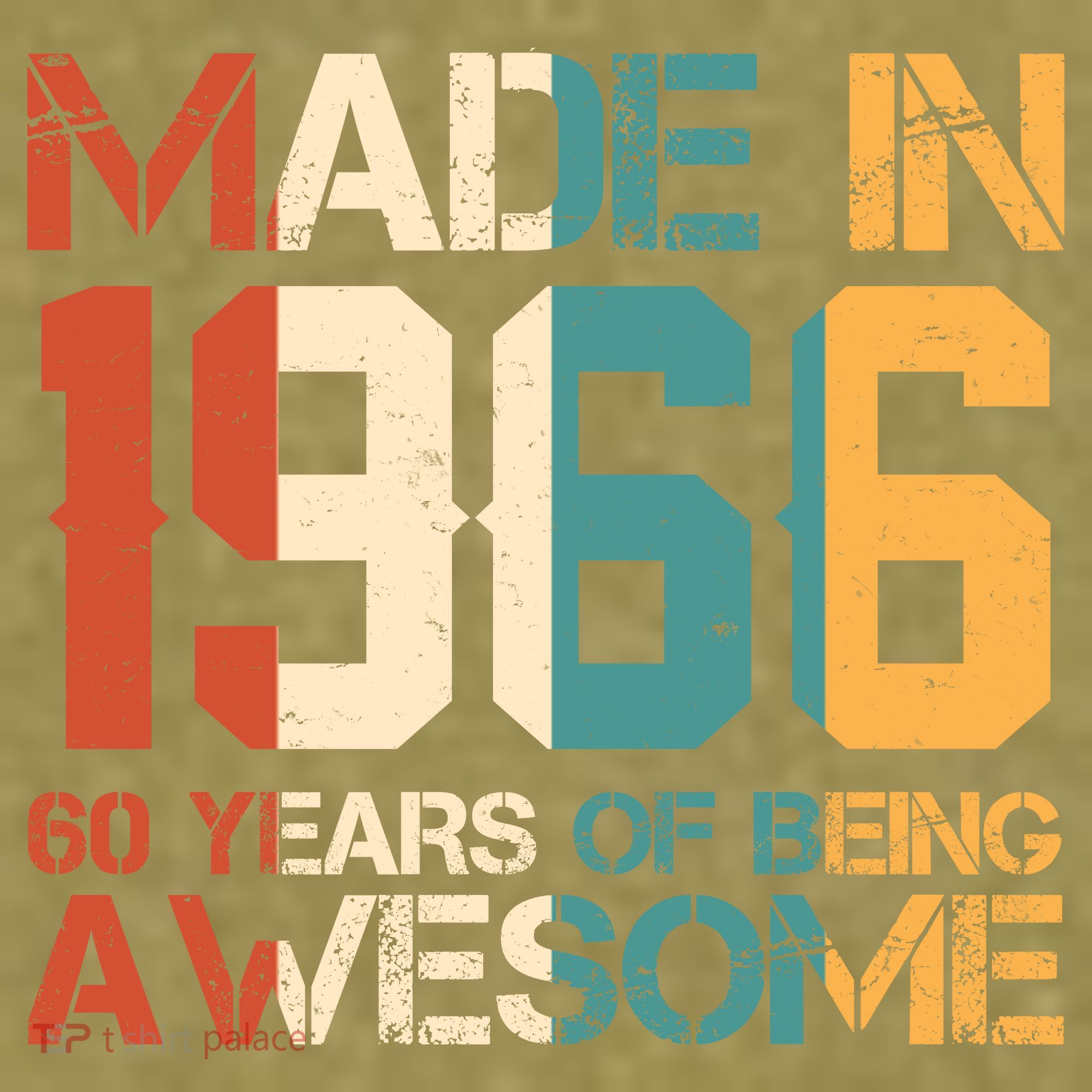 60th Birthday Made In 1966 60 Years Of Being Awesome Garment-Dyed Women's Muscle Tee