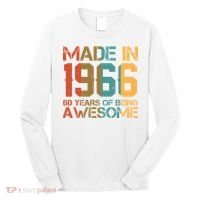 60th Birthday Made In 1966 60 Years Of Being Awesome Long Sleeve Shirt thumb 0
