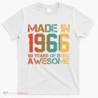 60th Birthday Made In 1966 60 Years Of Being Awesome T-Shirt thumb 0