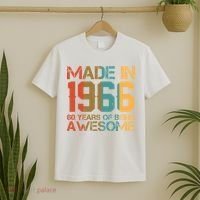 60th Birthday Made In 1966 60 Years Of Being Awesome T-Shirt thumb 2