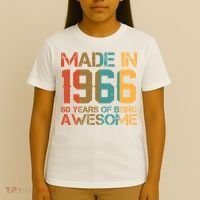 60th Birthday Made In 1966 60 Years Of Being Awesome T-Shirt thumb 4