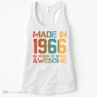 60th Birthday Made In 1966 60 Years Of Being Awesome Women's Tank Top thumb 0
