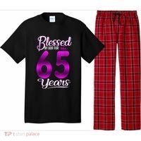65th Birthday Present Gifts Blessed by God for 65 Years Old Crown Pajama Set thumb 0