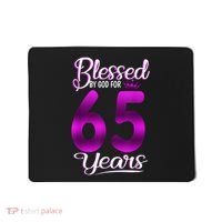 65th Birthday Present Gifts Blessed by God for 65 Years Old Crown Mousepad thumb 0