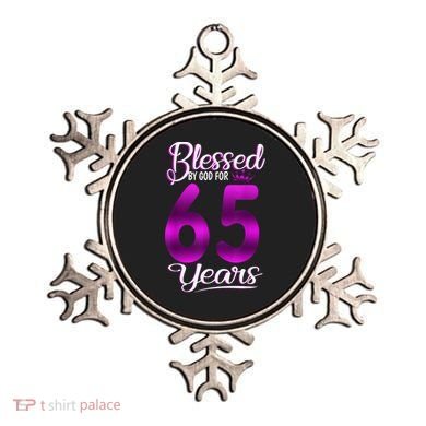 65th Birthday Present Gifts Blessed by God for 65 Years Old Crown Ornament