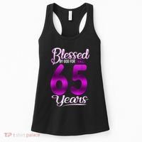 65th Birthday Present Gifts Blessed by God for 65 Years Old Crown Women's Tank Top thumb 0
