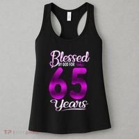 65th Birthday Present Gifts Blessed by God for 65 Years Old Crown Women's Tank Top thumb 3