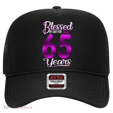 65th Birthday Present Gifts Blessed by God for 65 Years Old Crown Hat