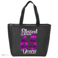 65th Birthday Present Gifts Blessed by God for 65 Years Old Crown Tote Bag thumb 0
