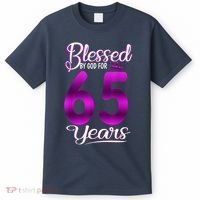 65th Birthday Present Gifts Blessed by God for 65 Years Old Crown T-Shirt thumb 0