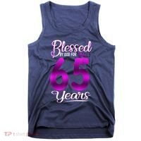 65th Birthday Present Gifts Blessed by God for 65 Years Old Crown Tank Top thumb 0