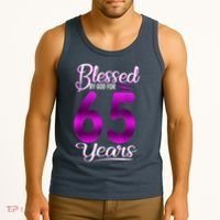65th Birthday Present Gifts Blessed by God for 65 Years Old Crown Tank Top thumb 3
