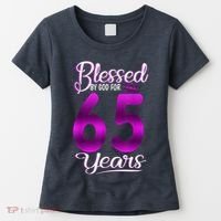 65th Birthday Present Gifts Blessed by God for 65 Years Old Crown Women's T-Shirt thumb 0
