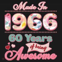 60th Birthday Pink Floral Made In 1966 Years Of Being Awesome Women's Tank Top thumb 5