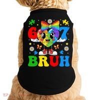 67 Bruh Puzzle Heart Autism Awareness Doggie Tank thumb 0