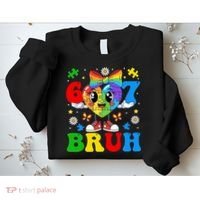 67 Bruh Puzzle Heart Autism Awareness Sweatshirt thumb 2