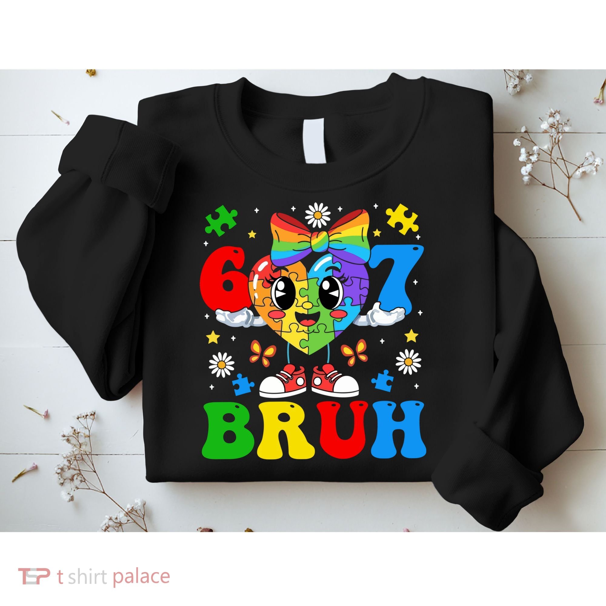 67 Bruh Puzzle Heart Autism Awareness Sweatshirt