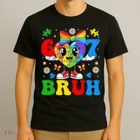 67 Bruh Puzzle Heart Autism Awareness T-Shirt thumb 3